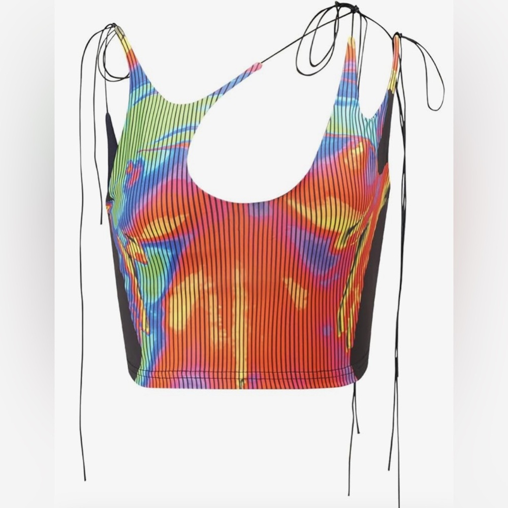 NWT CAPE CLIQUE Y2K Rave Halter Tank Top, Size S